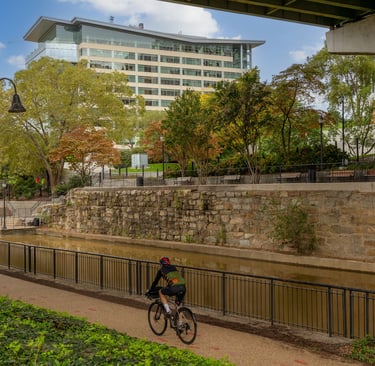 Drone image of professional office building