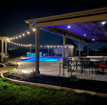 Outdoor Living Space at Night