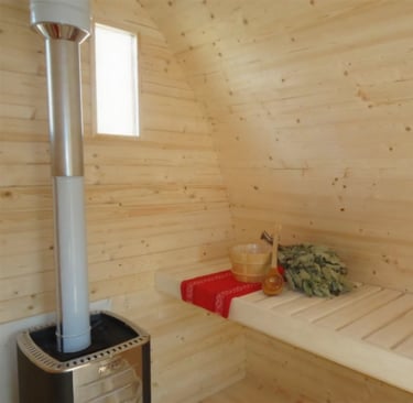 buiten sauna in de tuin