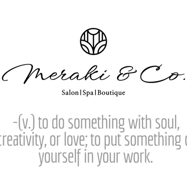 logo for Meraki and Co salon spa and boutique and meaning of Meraki