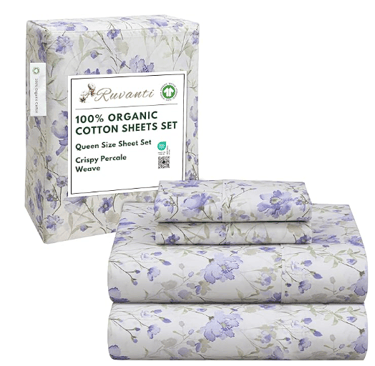 RUVANTI 100% organic cotton percale sheets