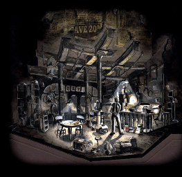 Set design rendering for the play American Buffalo