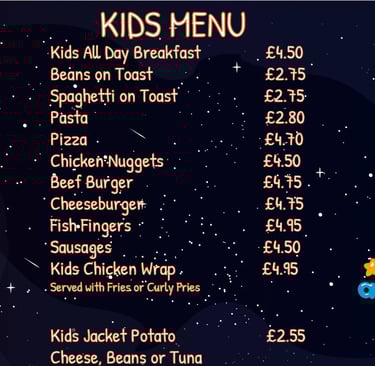 Kids menu