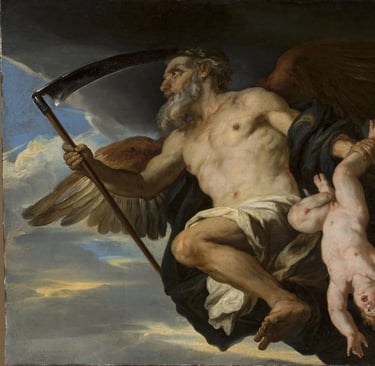 Chronos and His Child by Giovanni Francesco Romanelli