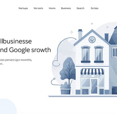 a small business website homepage with a small business website