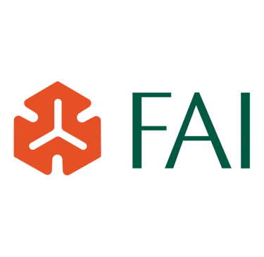FAI Lettering Logo with orange motif