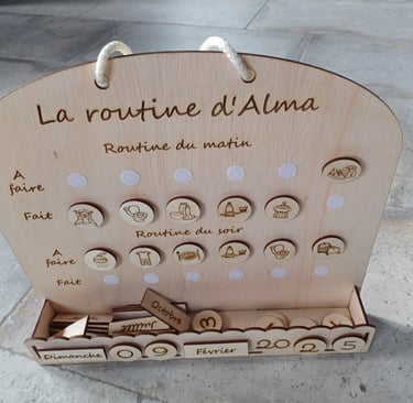Tableau routine enfant matin et soir découpe laser dxf svg