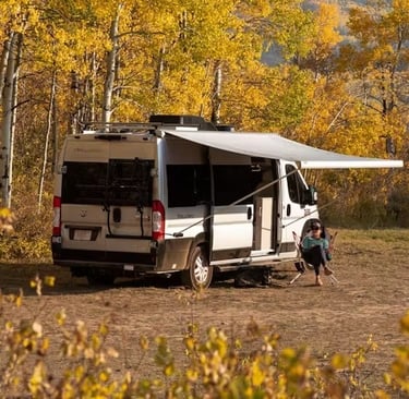 class b motorhome in the fall