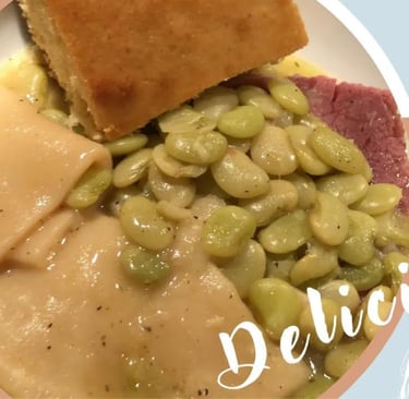 lima beans and cornbread dinner