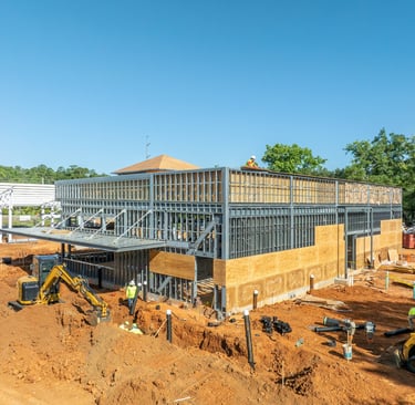 Drone image of construction site