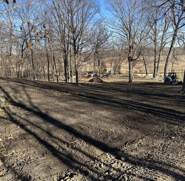 dirt site grading of residential backyard