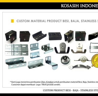 a variety of metal parts including a metal plate