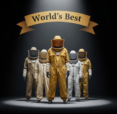 Best beekeeping suits and jackets by Heliotrope Bee with spotlight.
