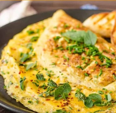 Omelete proteico de espinafre e frango