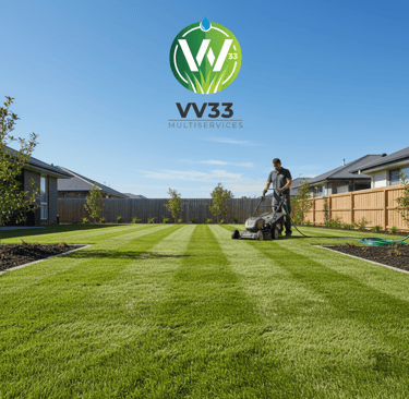 ouvrier qui ton une pelouse 