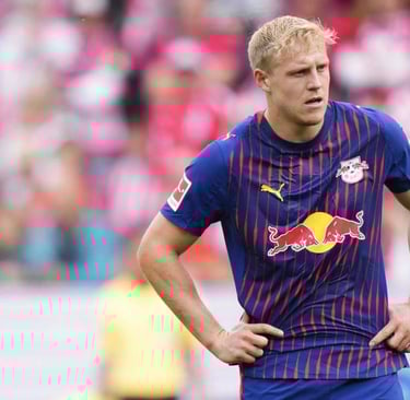 a man in a blue shirt and a red bull in a blue shirt