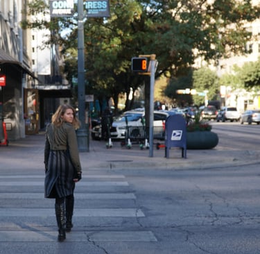 sharky, austin, crosswalk, boots, fashion, stef sharky schultz, stef schultz, coat, gloves, rockstar
