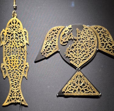 Silla gilt bronze fish shaped ornaments