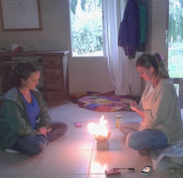 voluntarias homa practican Agnihotra en Malargüe