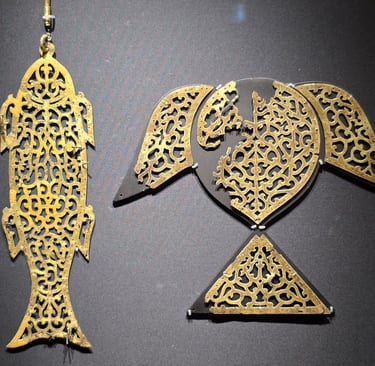 Silla gilt bronze fish shaped ornaments