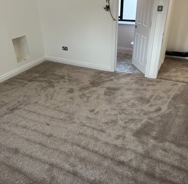 Carpeted bedroom flooring installation in Brighton Sussex, professional interior finish
