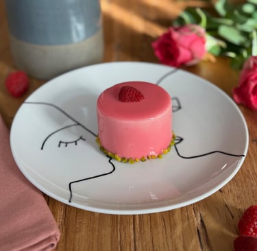 entremet pistache framboise