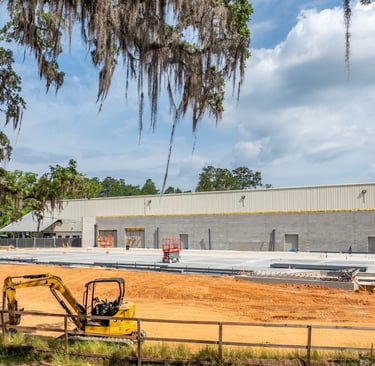 Drone image of construction site