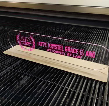 Clear Acrylic Attorney Desk Nameplate