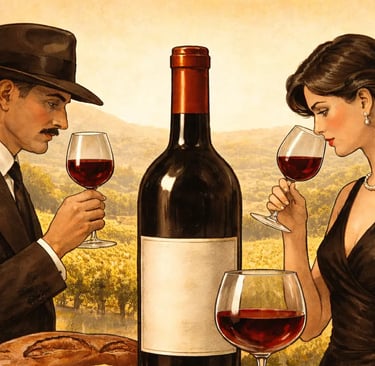 Une femme et une homme dégustent du vin