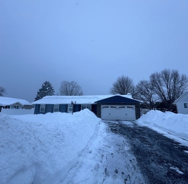 A shoveled roof