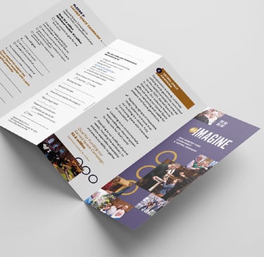 a brochure laid on a table