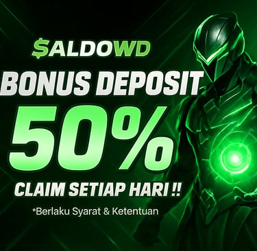 Klaim Bonus Deposit 50% Setiap Hari di SALDOWD! Penawaran spesial untuk meningkatkan saldo bermain