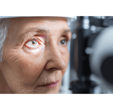 Woman getting an eye exam