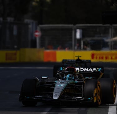 George'as Russellas Mercedes Baku Formulė-1