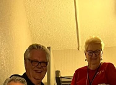 10 telelaget members stand in a stairwell