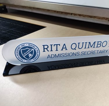 Acrylic Admissions Secretary Nameplate