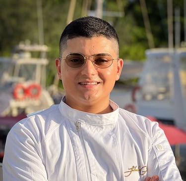 Chef Salvador in a yacht club