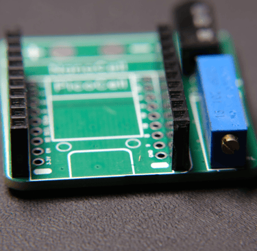 Our bare pcb for measuring AC current with a non invasive Current Clamp sensor