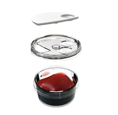 Exploded perspective of the sauce container, designed by Koorosh Shojaei