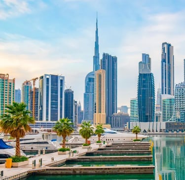 Dubai skyline with Burj Khalifa