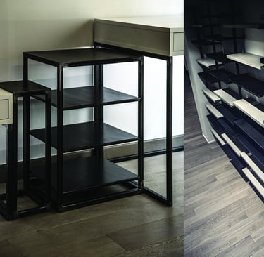 Parete attrezzata e libreria stile industrial