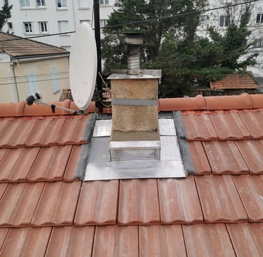 abergement en zinc pour cheminée