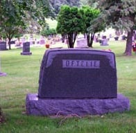 a headstone that reads Oftelie