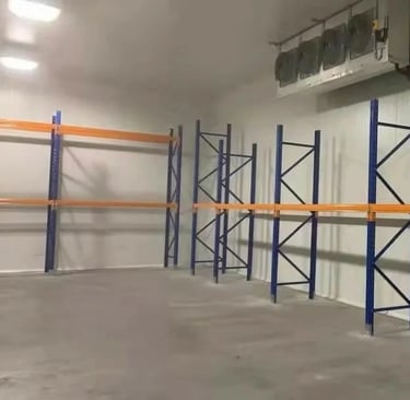 industrial cold storage room for food and logistics