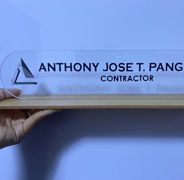 Acrylic Contractor Desk Plate with Logo