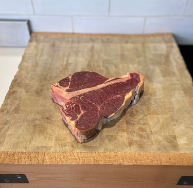 T-Bone vieilli en cave de maturation, race à viande