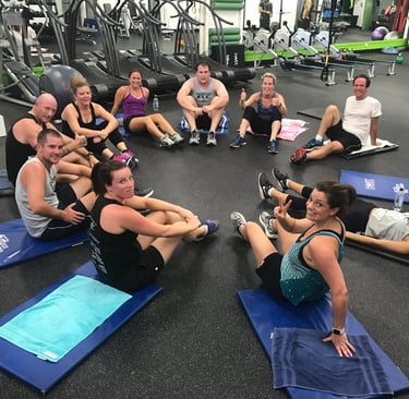 happy member with group training at 6X Training in Maroubra