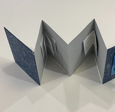 Accordion with Japanese paper and paste paper details