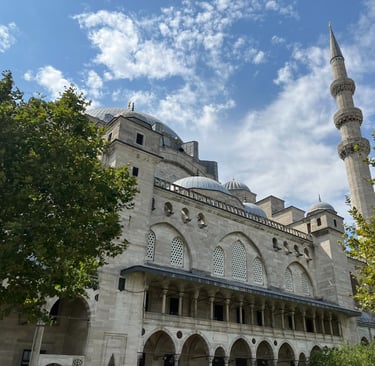 Outside Suleymaniye Mosque in Istanbul