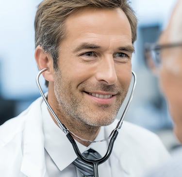 Doctor examines FERS Healthcare Paitient